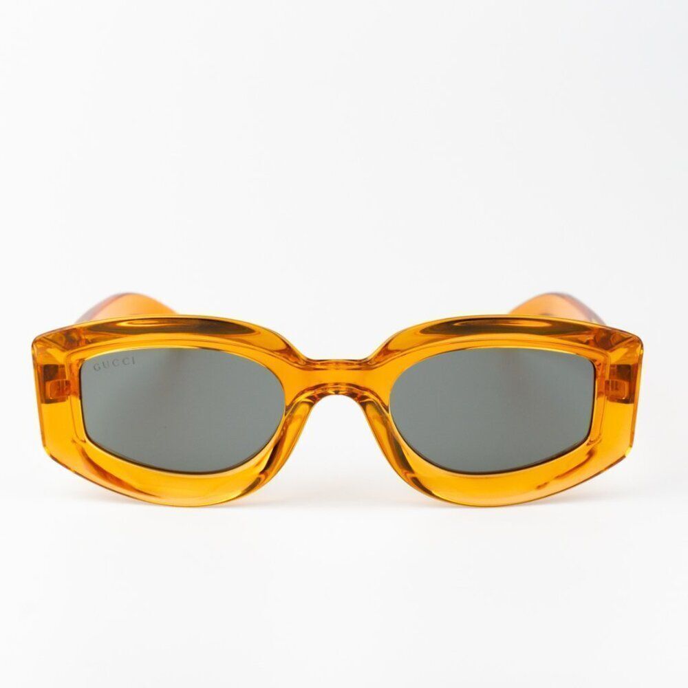 SALE! NEW Gucci GG1719S 005 Orange Grey Women Square Sunglasses GG 1719S - Picture 3 of 11